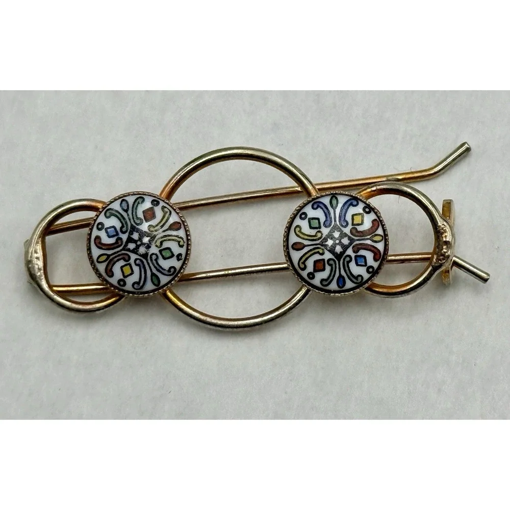 Vintage Floral‎ Porcelain Filigree Barrettes Lot Butterfly Oval